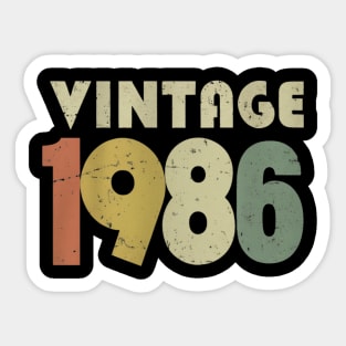 Vintage 1986 Tee - Awesome Birthday Mixtape Design - vintage shirt funny 1986 birthday retro apparel humor gift eighties Sticker